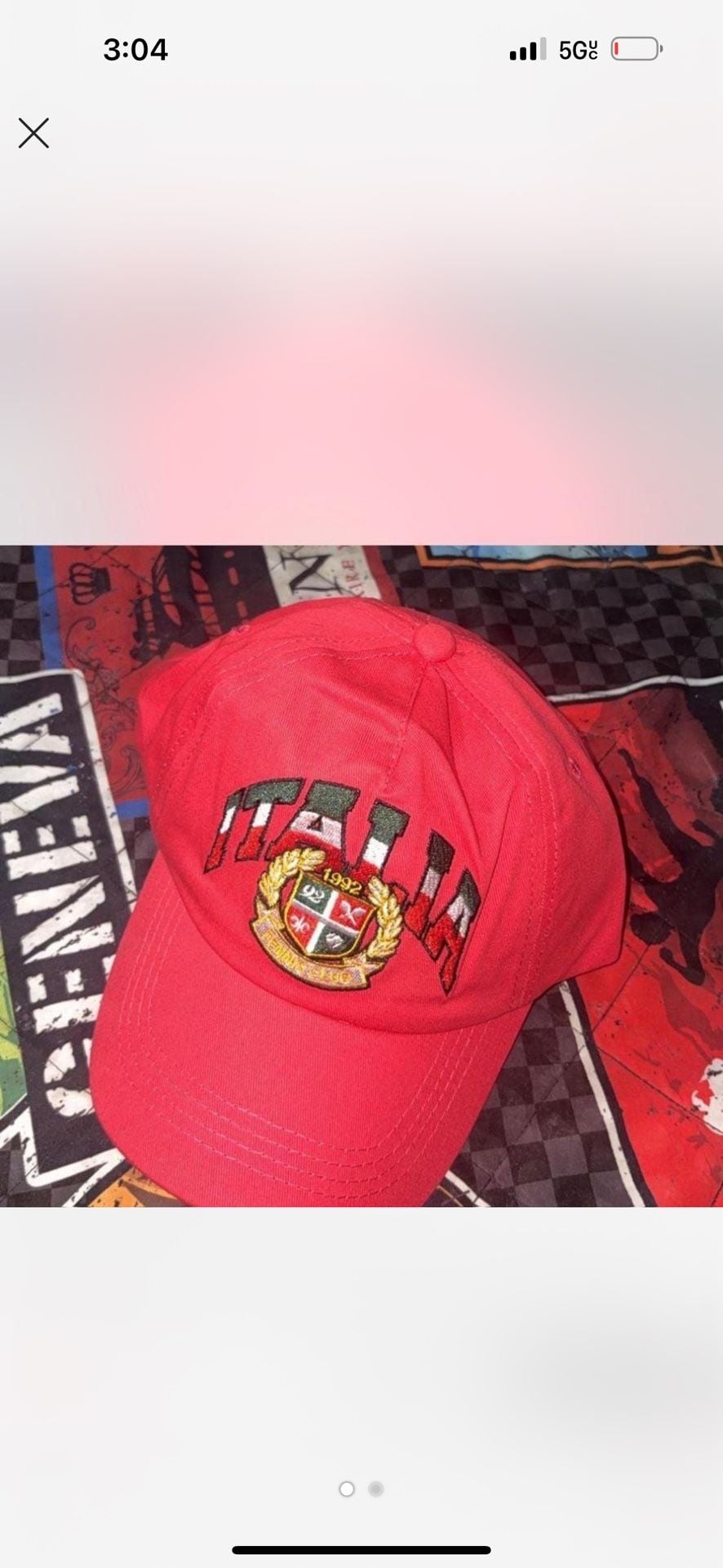 Vintage 1992 Italy Tennis Club Embroidered Red Baseball Cap
